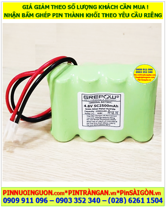 Pin đèn KENTOM 4.8v-SC2500mAh, Pin đèn EXIT 4.8v-SC2500mAh, Pin đèn SỰ CỐ Khẩn cấp 4.8v-SC2500mAh chính hãng